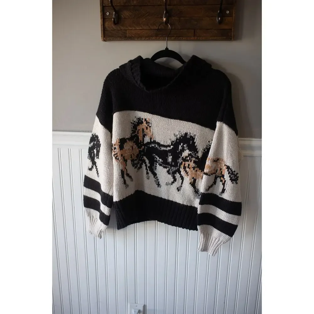 Anthropologie Pilcro Horse Graphic Cardigan Sweater Medium - Picture 5 of 6